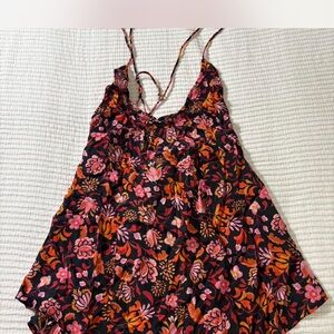 FP Movement by Free People Floral Camisole - Black and Pink